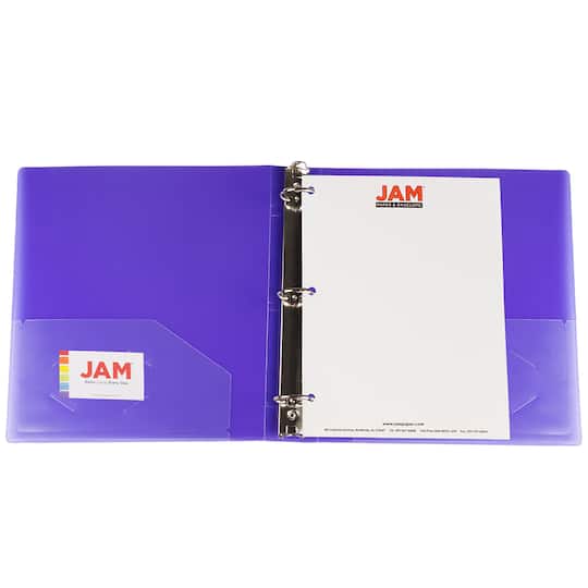JAM Paper 1.5" Glass Twill Plastic 3-Ring Binder